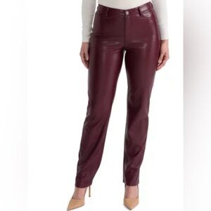 NWTS Joie Limited Edition Ladies Faux Leather Straight Leg Pant Burgundy